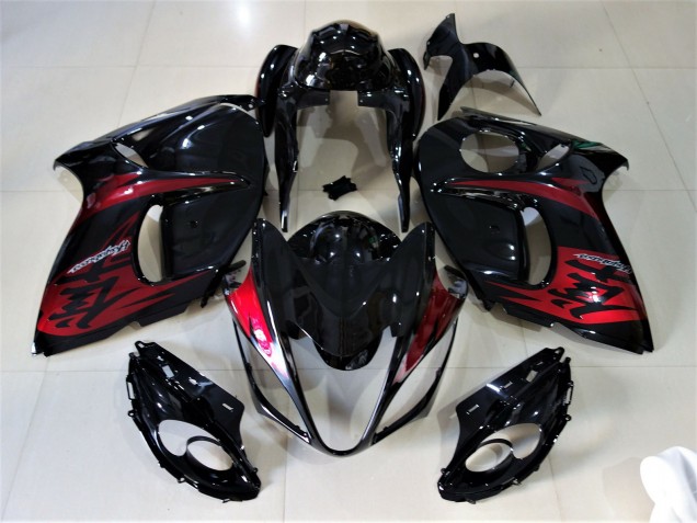 Best Aftermarket 2008-2019 Gloss Black & Candy Red Suzuki GSXR 1300 Fairings