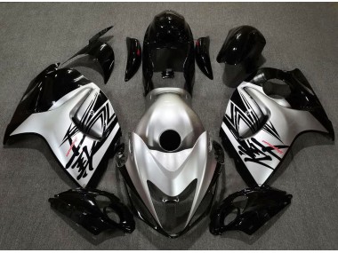 Best Aftermarket 2008-2019 Gloss Black & Silver Design Suzuki GSXR 1300 Fairings