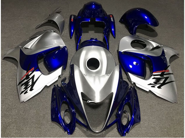 2008-2019 Gloss Silver and Blue Suzuki GSXR 1300 Fairings