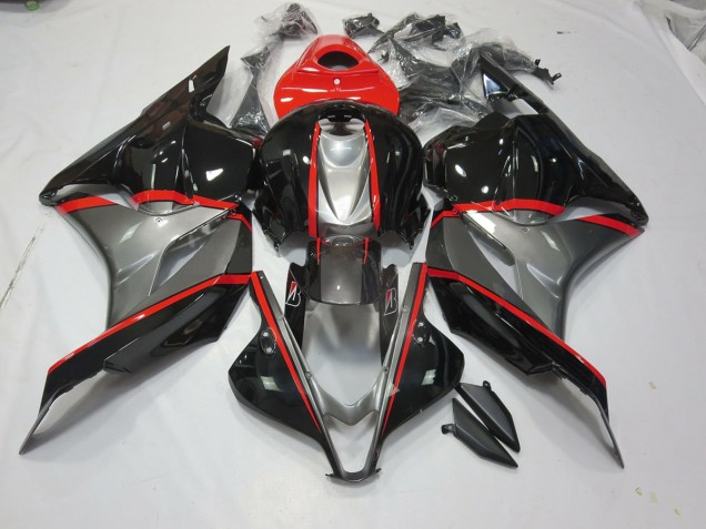 2009-2012 Black and Grey Red pin Honda CBR600RR Fairings