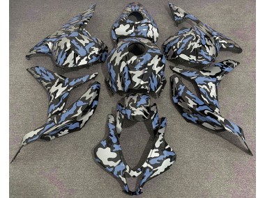 Best Aftermarket 2009-2012 Blue and Silver Camo Honda CBR600RR Fairings