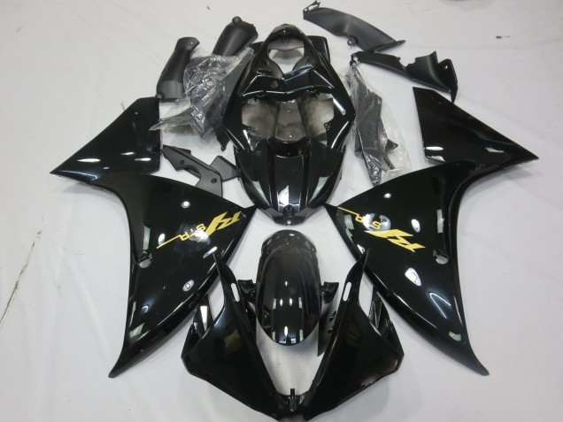 Best Aftermarket 2009-2012 Gloss Black Gold Yamaha R1 Fairings