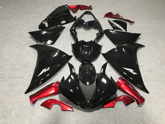 Best Aftermarket 2009-2012 Gloss Black & Red Yamaha R1 Fairings