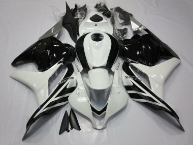 2009-2012 Gloss Black and White Honda CBR600RR Fairings