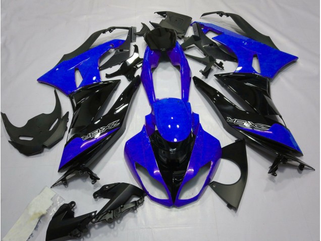 2009-2012 Gloss Blue and Black Kawasaki ZX6R Fairings