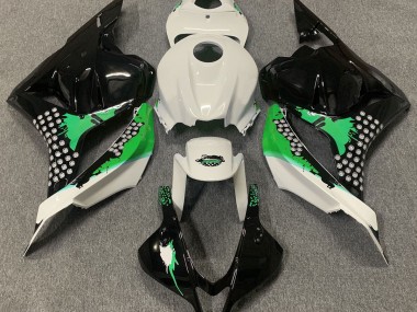 2009-2012 Gloss White & Green Splatter Honda CBR600RR Fairings