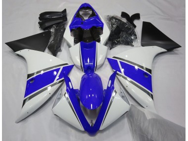 Best Aftermarket 2009-2012 Gloss White and Blue Yamaha R1 Fairings