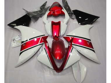 Best Aftermarket 2009-2012 Gloss White and Metallic Red Yamaha R1 Fairings