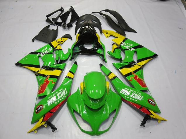 2009-2012 Green Yellow Kawasaki ZX6R Fairings