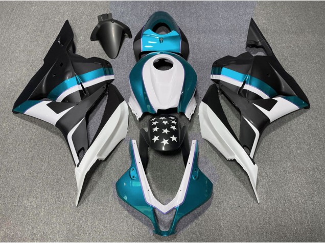 2009-2012 Matte Black and Light Blue Star Honda CBR600RR Fairings