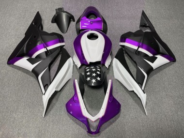 2009-2012 Matte Black and Purple Star Honda CBR600RR Fairings