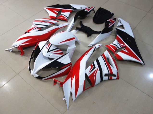 2009-2012 Red White Zagg Kawasaki ZX6R Fairings