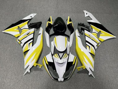 2009-2012 Yellow White and Black Zag Kawasaki ZX6R Fairings