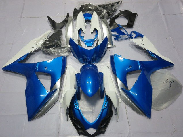 2009-2016 Blue and White Suzuki GSXR 1000 Fairings