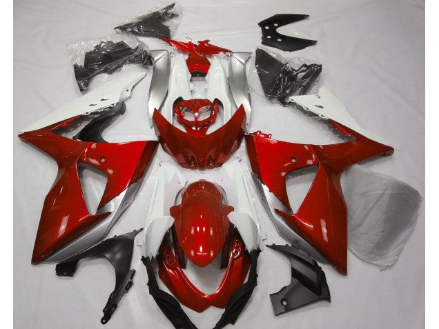 Best Aftermarket 2009-2016 Gloss Red & White Suzuki GSXR 1000 Fairings