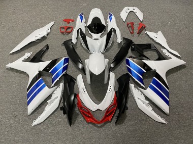 2009-2016 Gloss White Blue Black and Red Suzuki GSXR 1000 Fairings