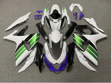 2009-2016 Gloss White Green Black and Purple Suzuki GSXR 1000 Fairings