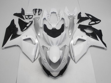 2009-2016 Gloss White and Silver Suzuki GSXR 1000 Fairings