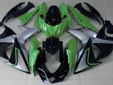 2009-2016 Green Silver and Black Suzuki GSXR 1000 Fairings