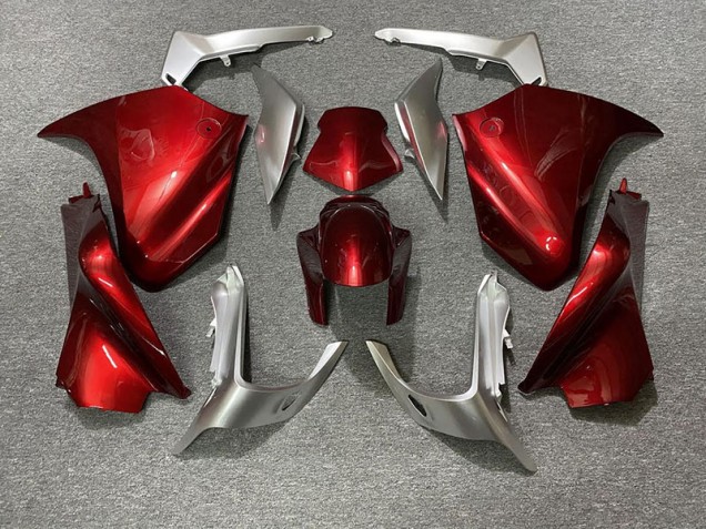 2010-2013 Red and Silver Honda VFR1200 Fairings