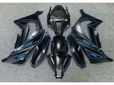 2011-2015 Matte Black & Blue Lining Kawasaki ZX10R Fairings