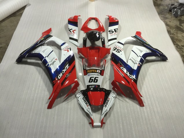 2011-2015 Red blue and White Race Kawasaki ZX10R Fairings