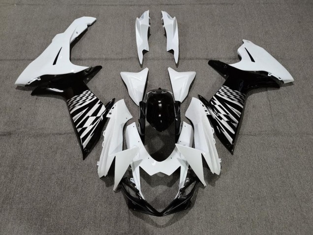 Best Aftermarket 2011-2020 Black White and Silver Suzuki GSXR 600-750 Fairings