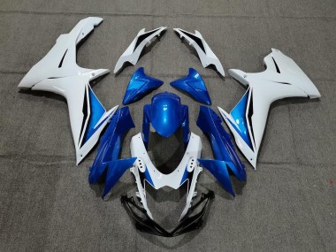 Best Aftermarket 2011-2020 Blue and White Suzuki GSXR 600-750 Fairings