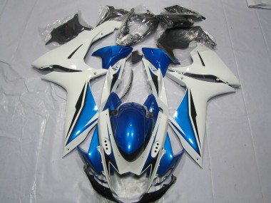 Best Aftermarket 2011-2020 Light Blue and White Suzuki GSXR 600-750 Fairings