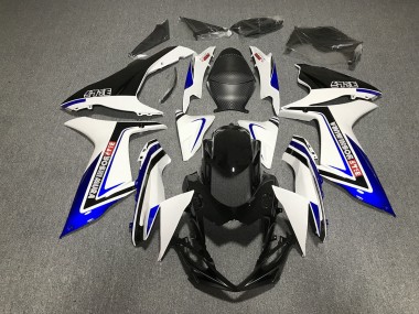 Best Aftermarket 2011-2020 Blue Black and White writing Suzuki GSXR 600-750 Fairings