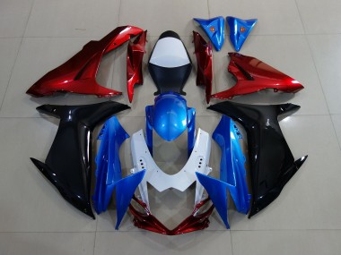 Best Aftermarket 2011-2020 Custom Red Black and Blue Suzuki GSXR 600-750 Fairings