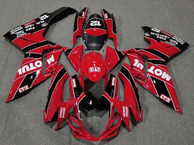 Best Aftermarket 2011-2020 Gloss Red and Black Motul Suzuki GSXR 600-750 Fairings