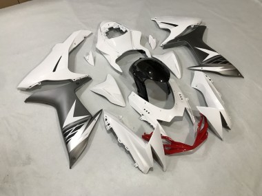 Best Aftermarket 2011-2020 Gloss White and Matte Silver Suzuki GSXR 600-750 Fairings