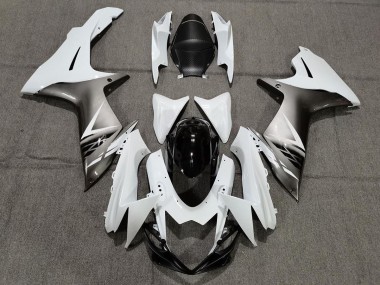 Best Aftermarket 2011-2020 Gloss White and Silver Style Suzuki GSXR 600-750 Fairings