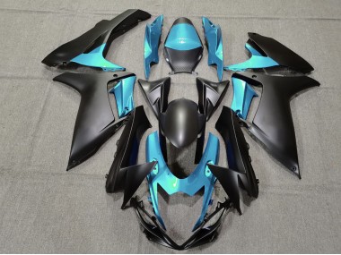 Best Aftermarket 2011-2020 Light Blue and Matte Black Suzuki GSXR 600-750 Fairings