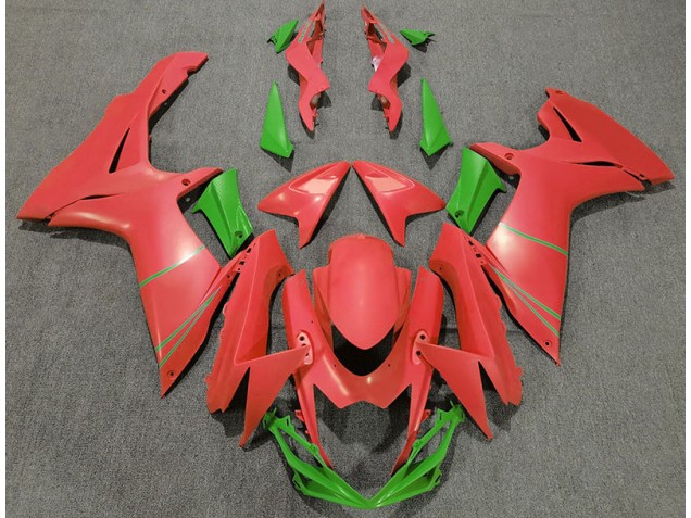 2011-2020 Matte Grapefruit Red & Green Suzuki GSXR 600-750 Fairings