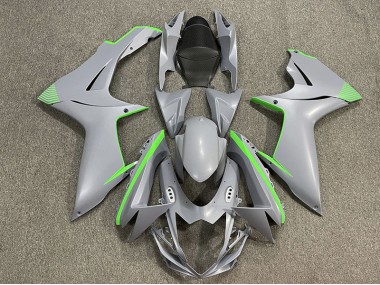 Best Aftermarket 2011-2020 Matte Nardo Gray & Green Accents Suzuki GSXR 600-750 Fairings