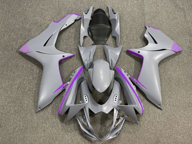 Best Aftermarket 2011-2020 Matte Nardo Gray & Purple Accents Suzuki GSXR 600-750 Fairings