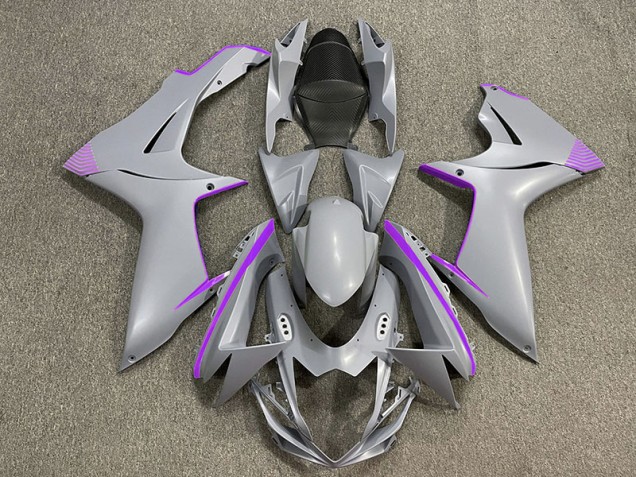 2011-2020 Matte Nardo Gray & Purple Accents Suzuki GSXR 600-750 Fairings