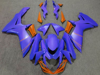 2011-2020 Matte Ocean Blue & Orange Suzuki GSXR 600-750 Fairings