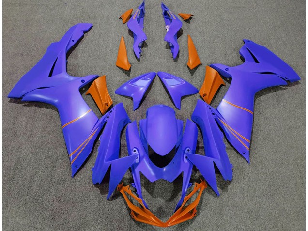 Best Aftermarket 2011-2020 Matte Ocean Blue & Orange Suzuki GSXR 600-750 Fairings