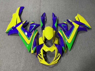 Best Aftermarket 2011-2020 Orange Green and Blue Suzuki GSXR 600-750 Fairings