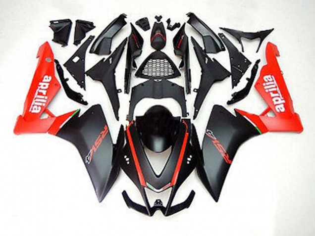 Best Aftermarket 2012-2015 Matte Black and Red Aprilia RS4 125 Fairings