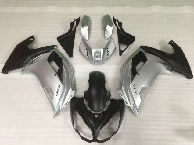 Best Aftermarket 2012-2016 Silver and Black Kawasaki Ninja 650R Fairings