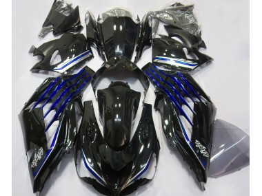 Best Aftermarket 2012-2019 Gloss Black & Blue Kawasaki ZX14R Fairings