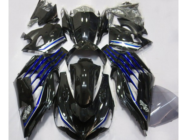 Best Aftermarket 2012-2019 Gloss Black & Blue Kawasaki ZX14R Fairings