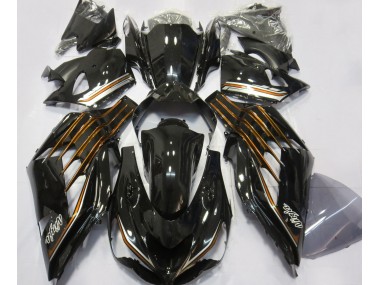 Best Aftermarket 2012-2019 Gloss Black & Orange Kawasaki ZX14R Fairings