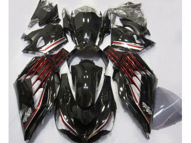 Best Aftermarket 2012-2019 Gloss Black & Red Kawasaki ZX14R Fairings