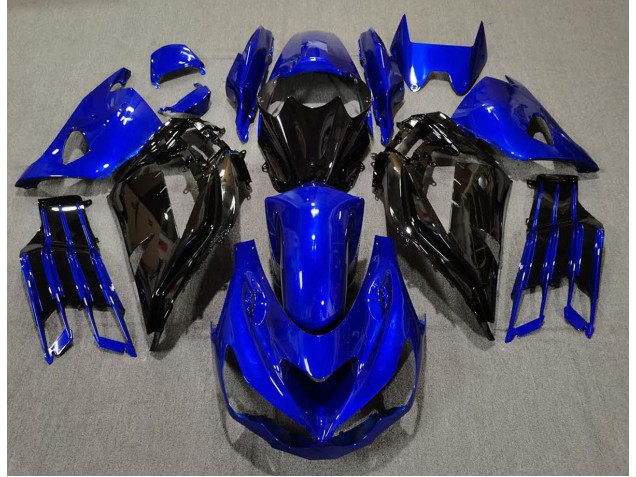 2012-2019 Gloss Blue and Black Kawasaki ZX14R Fairings