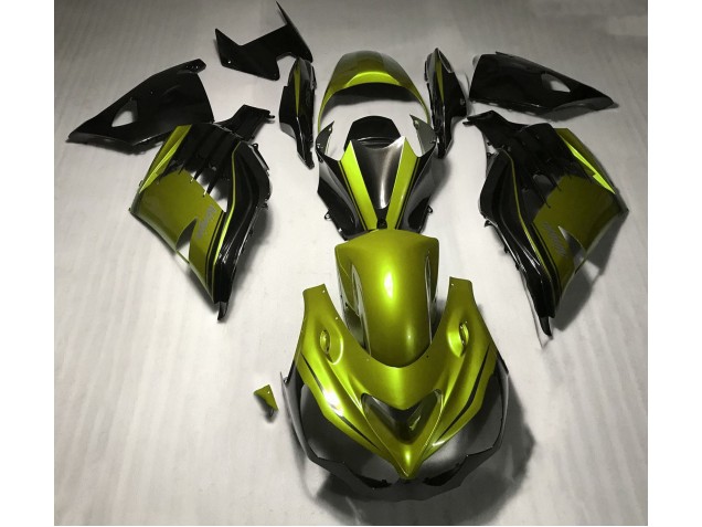 2012-2019 Gloss Yellow and Black Kawasaki ZX14R Fairings